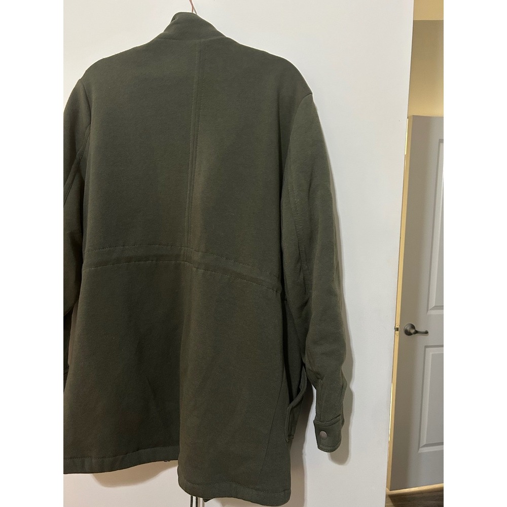 Ambiance Olive Green Anorak Military Style Jacket Womens 1XL Drawstring‎ - Picture 10 of 10